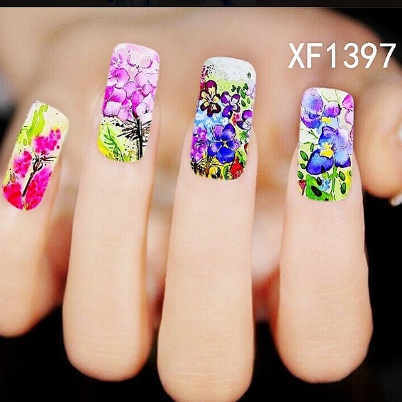 NWT Nail Art Waterslide Tattoos in Stargazer Lily - Picture 5 of 7